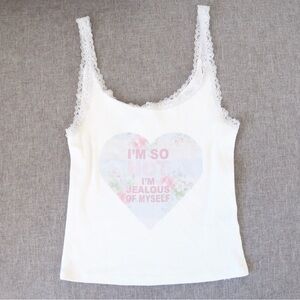 im so hot lace cami y2k graphic tank top